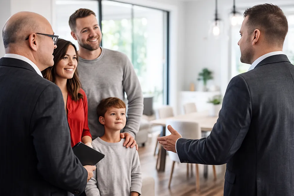 The Skinner Group meeting with a Family Looking at a home to buy 2